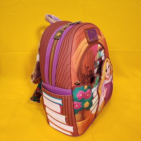 Loungefly Disney Princess Tangled Rapunzel Story Books Pascal Mini Backpack NEW main image 9